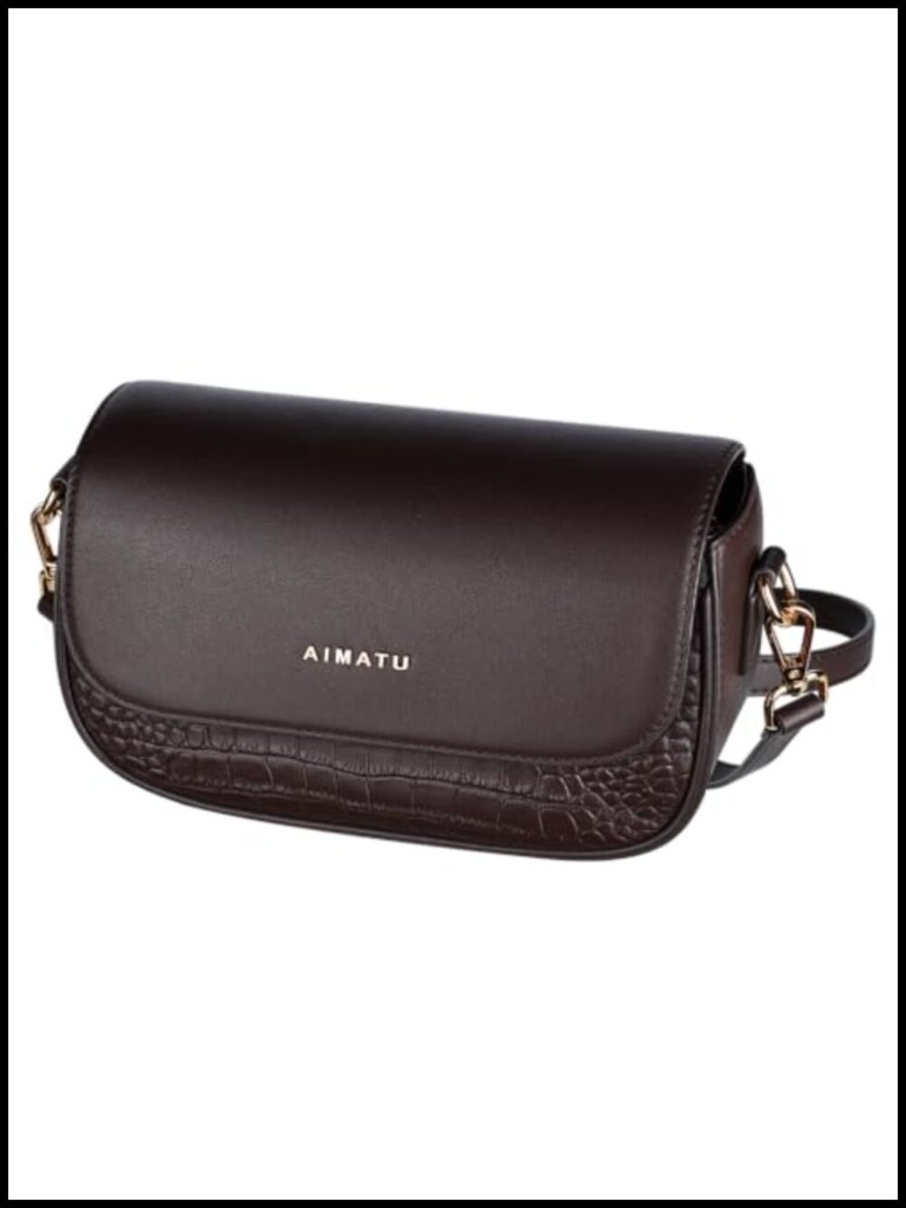 Genuine Leather Crossbody Bag Adjustable Strap Compact Everyday Purse